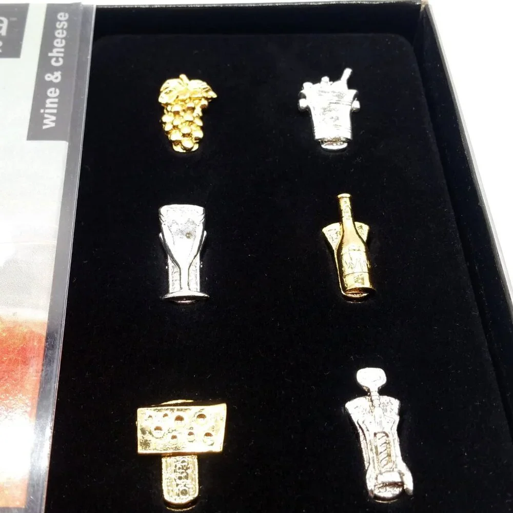 Prodyne Metalla Fine Pewter Drink Marker Clips Glass Charms